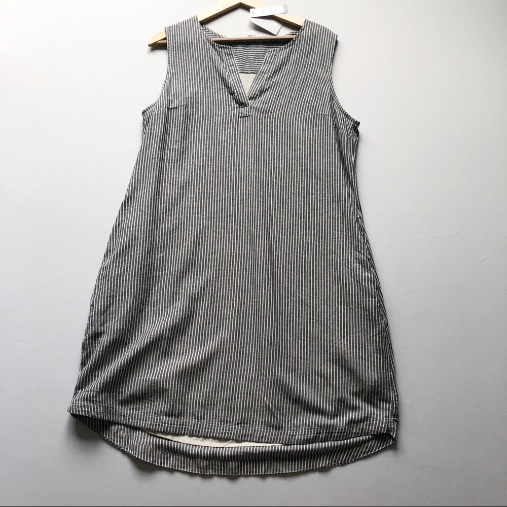 Time & Tru Shift Dress 16-18 XL Blue Khaki Stripe